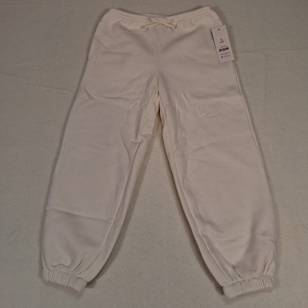Weekend Academy‎ Fleece Jogger Girls Size S 6-6X Ivory Sweatpants NWT